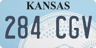KS license plate 284CGV