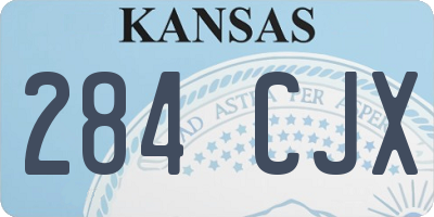 KS license plate 284CJX