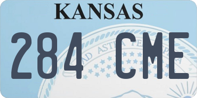 KS license plate 284CME