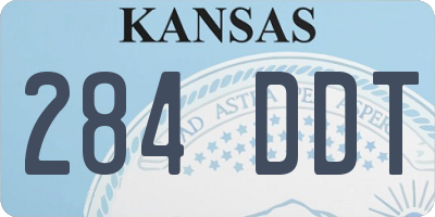 KS license plate 284DDT
