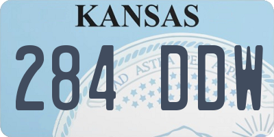 KS license plate 284DDW