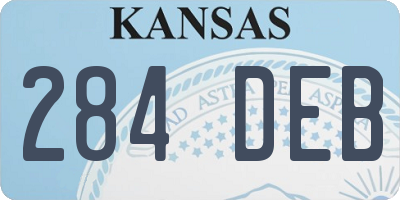 KS license plate 284DEB