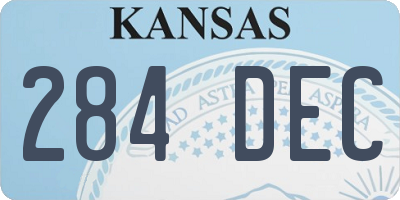KS license plate 284DEC
