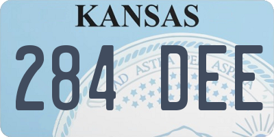 KS license plate 284DEE