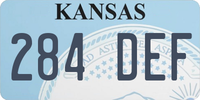KS license plate 284DEF
