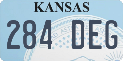 KS license plate 284DEG