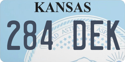 KS license plate 284DEK