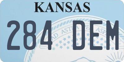 KS license plate 284DEM