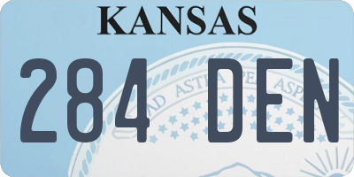 KS license plate 284DEN