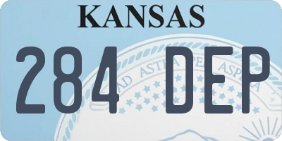 KS license plate 284DEP