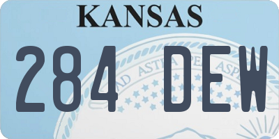 KS license plate 284DEW