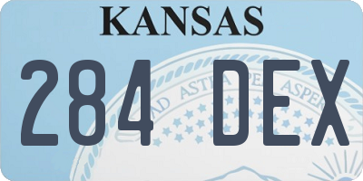 KS license plate 284DEX
