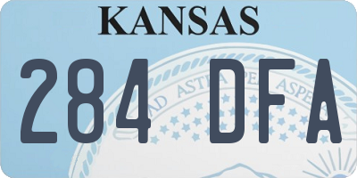 KS license plate 284DFA