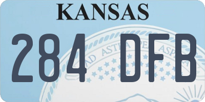 KS license plate 284DFB