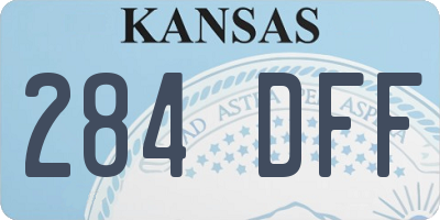 KS license plate 284DFF