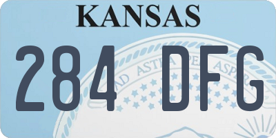 KS license plate 284DFG