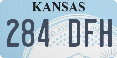 KS license plate 284DFH