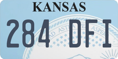 KS license plate 284DFI