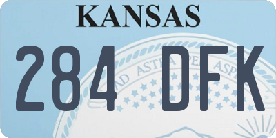 KS license plate 284DFK