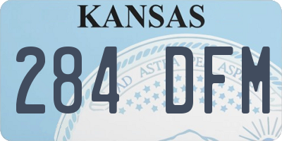 KS license plate 284DFM