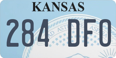 KS license plate 284DFO