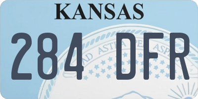 KS license plate 284DFR