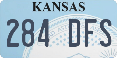 KS license plate 284DFS