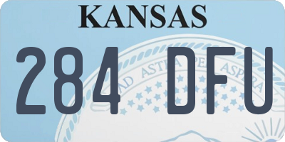 KS license plate 284DFU