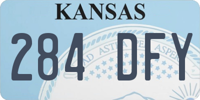 KS license plate 284DFY