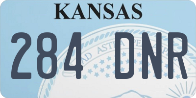 KS license plate 284DNR