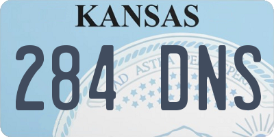 KS license plate 284DNS