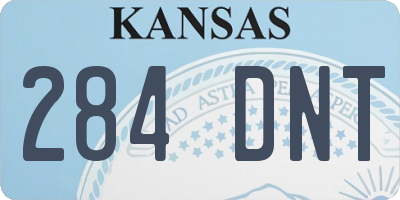 KS license plate 284DNT
