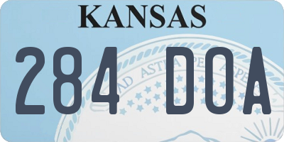 KS license plate 284DOA