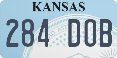 KS license plate 284DOB