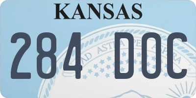 KS license plate 284DOC
