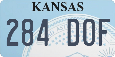 KS license plate 284DOF