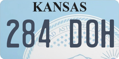 KS license plate 284DOH