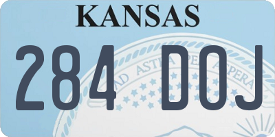 KS license plate 284DOJ