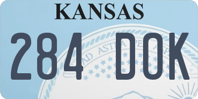 KS license plate 284DOK