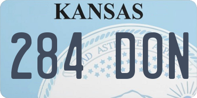 KS license plate 284DON