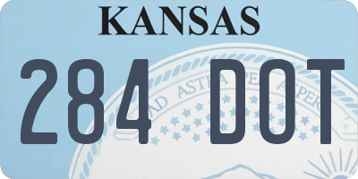 KS license plate 284DOT