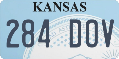 KS license plate 284DOV