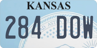 KS license plate 284DOW