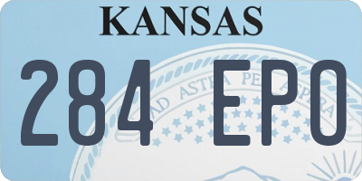 KS license plate 284EPO