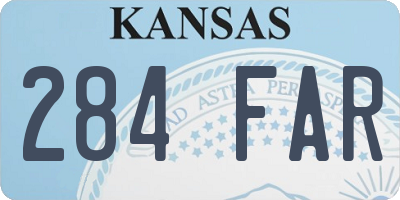 KS license plate 284FAR