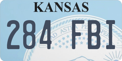 KS license plate 284FBI