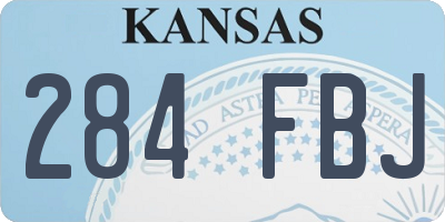 KS license plate 284FBJ