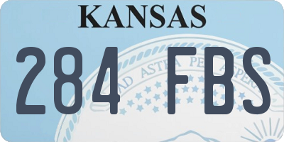 KS license plate 284FBS