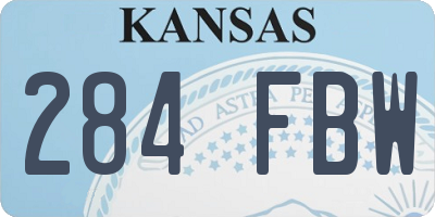 KS license plate 284FBW