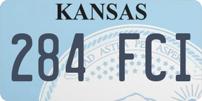 KS license plate 284FCI